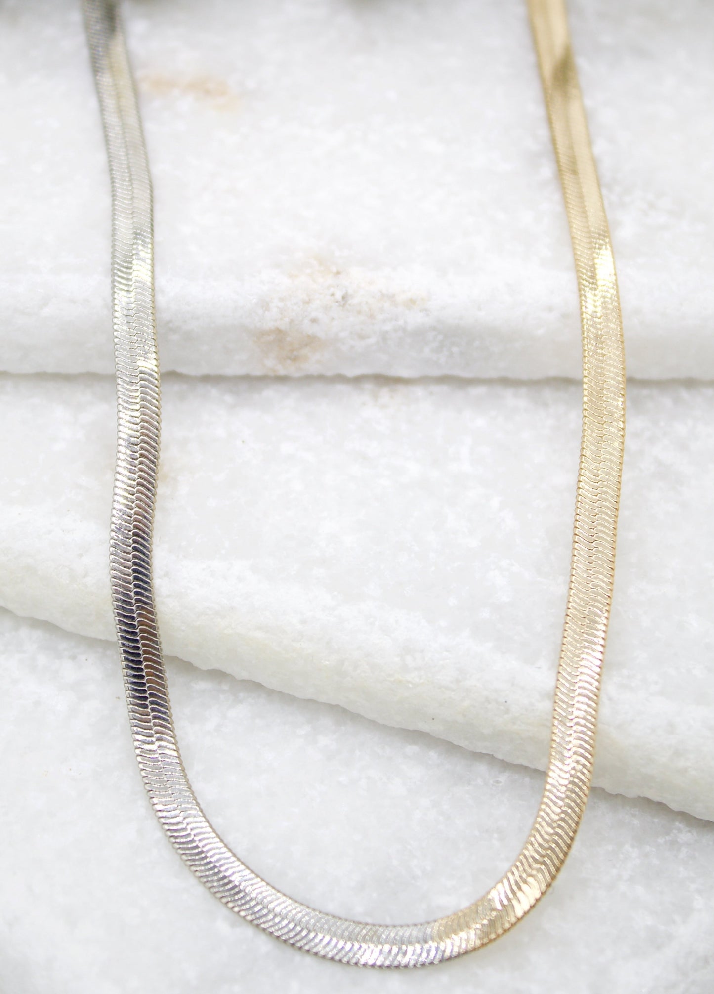 Two Toned 4mm Herringbone Snake Chain (H10)-1