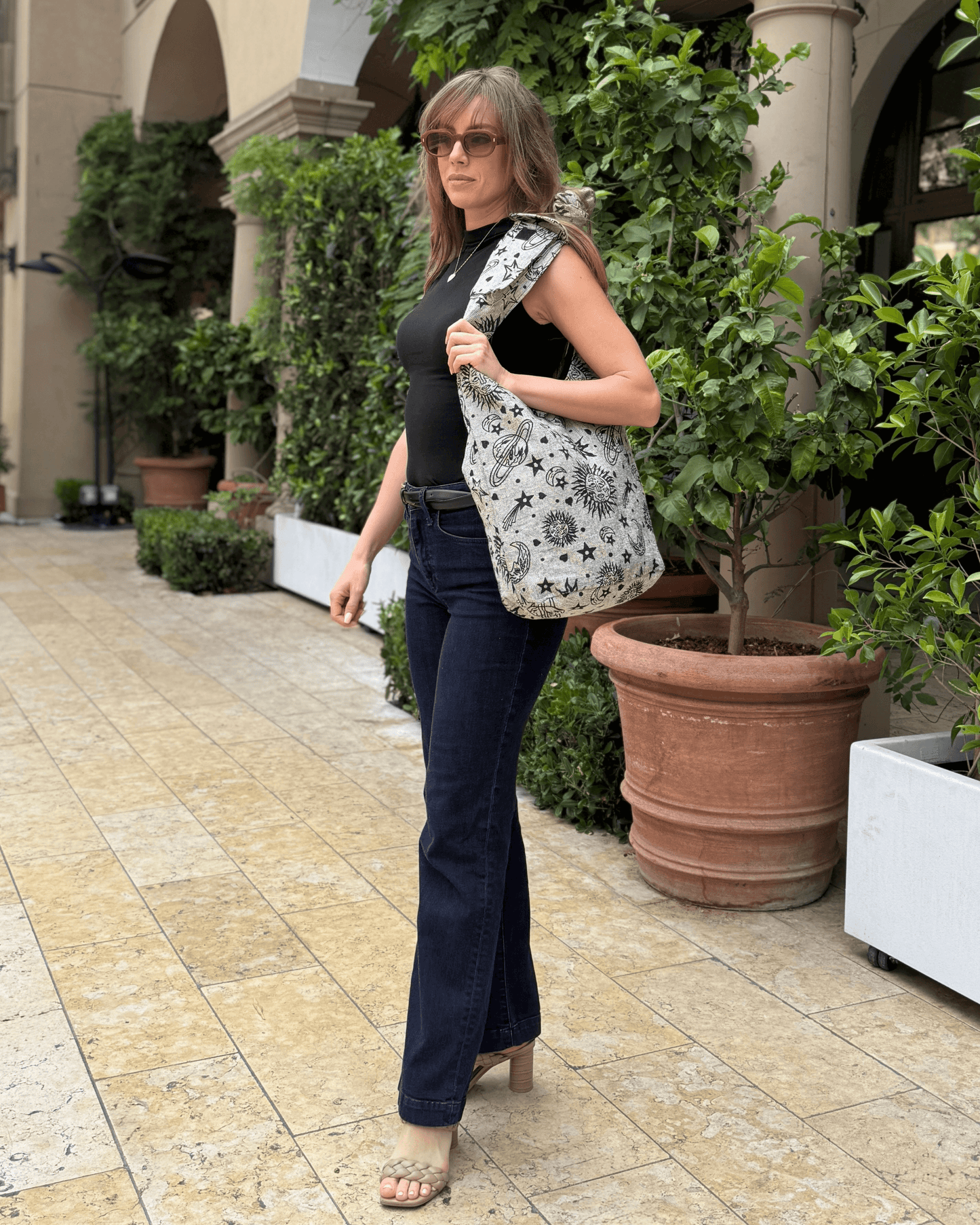 Kathmandu Collection Celestial Print Hobo Bag-4