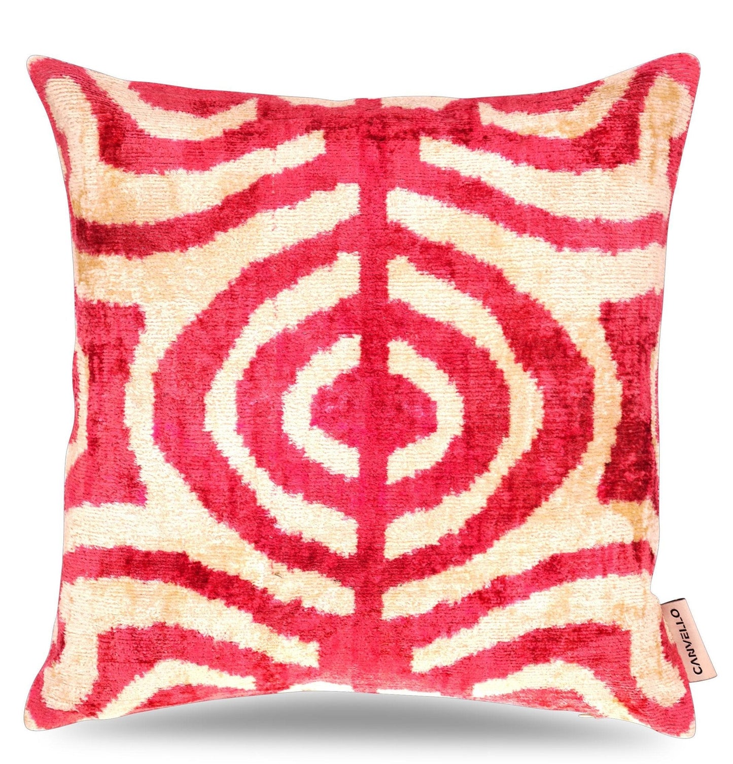 Canvello Tiger Print Pinkish Red Throw Pillows - 16x16 inch-4