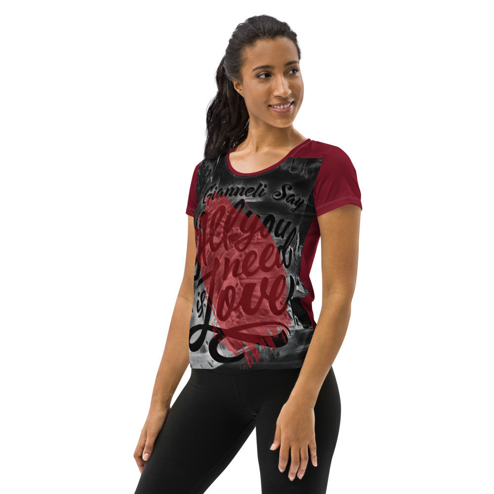 LOVE Women's Athletic T-shirt by Gianneli-7