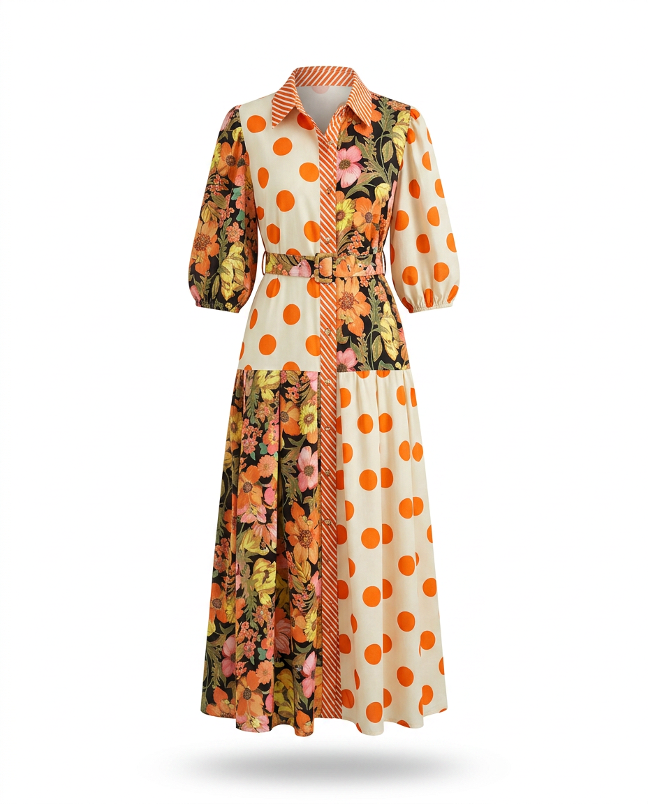 Spirited Printed Loose Maxi Dress-7
