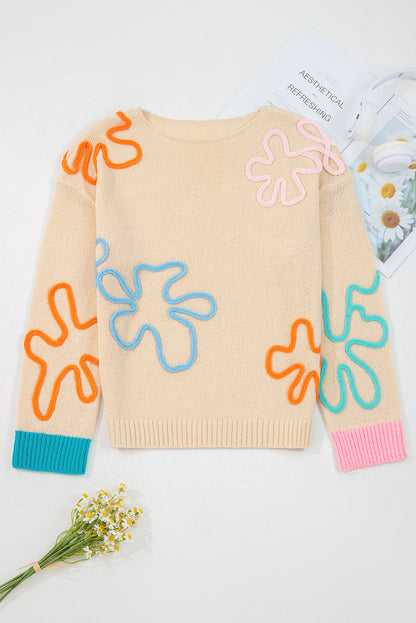 Destiny Colorblock Cuffed Loose Sweater-3