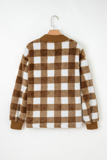 Amora Sherpa Loose Knit Cardigan-1