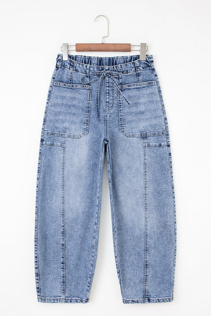 Bella Paperbag Waist Barrel Jeans-4