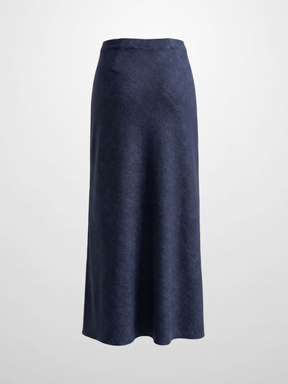 Classic Denim Skirt 37"-Dark Blue-2