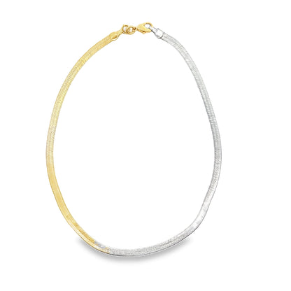 Two Toned 4mm Herringbone Snake Chain (H10)-0