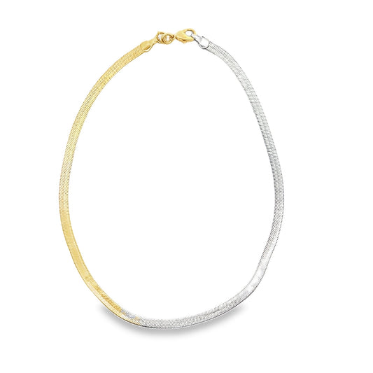 Two Toned 4mm Herringbone Snake Chain (H10)-0