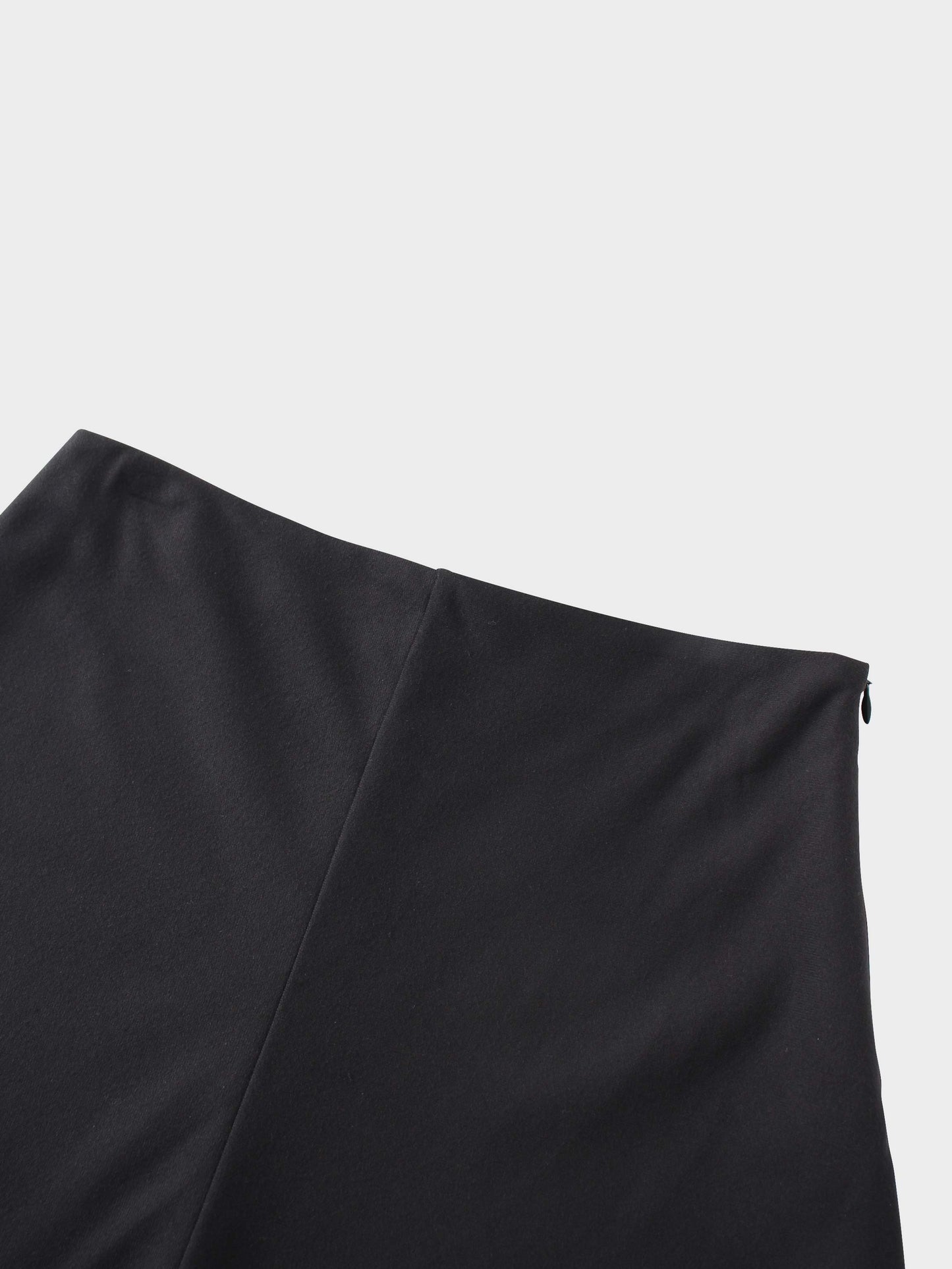Basic A-Line Seamed Maxi Skirt-Black-3