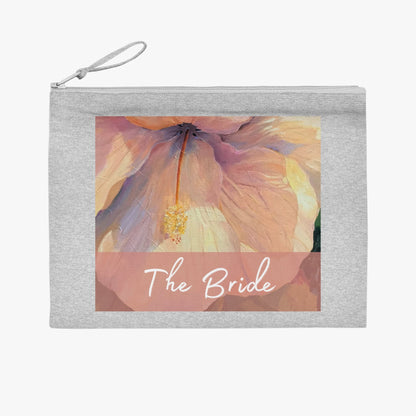 'Bride' Eco-Friendly Pouch I Bridal Collection I with 'Hibiscus' Original Artwork by American Artist Barbara Cleary