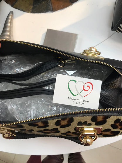 Animal Print Italian Leather Handbag-3