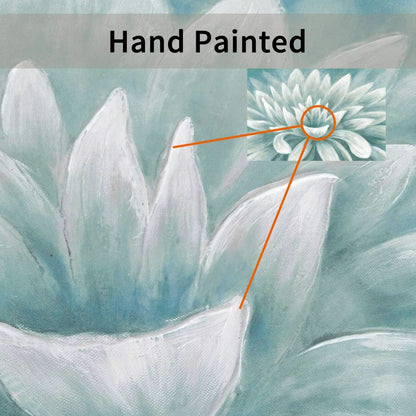 Abstract Floral Canvas Wall Art 36x24In Seafoam Green-1