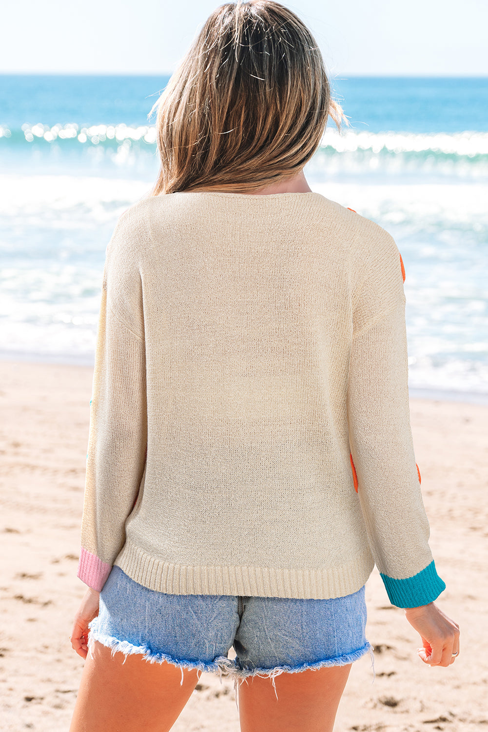 Destiny Colorblock Cuffed Loose Sweater-1
