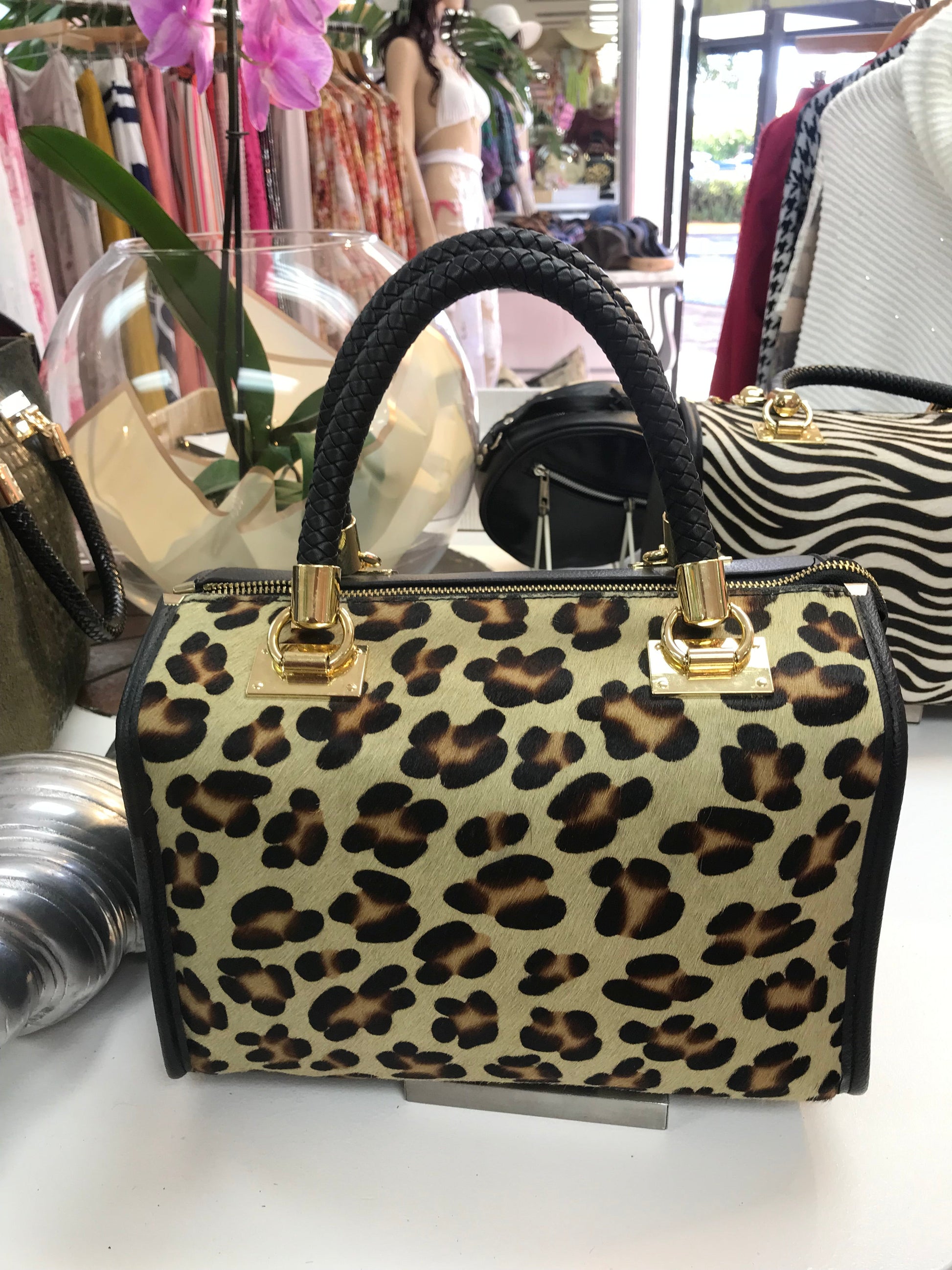 Animal Print Italian Leather Handbag-1