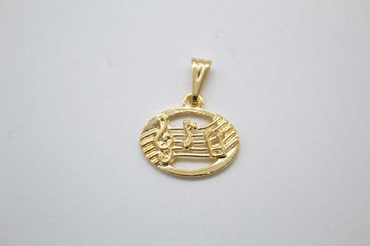 18K Gold Filled Musical Notes Pendant-0