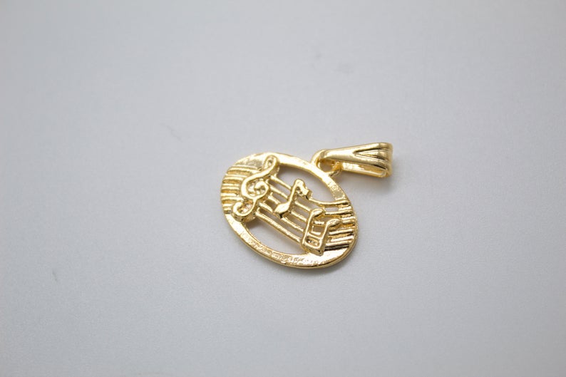18K Gold Filled Musical Notes Pendant-1
