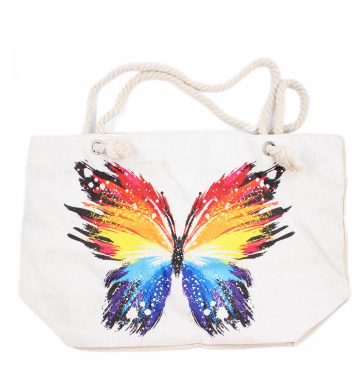 Vivid Colors Butterfly Canvas Tote-0