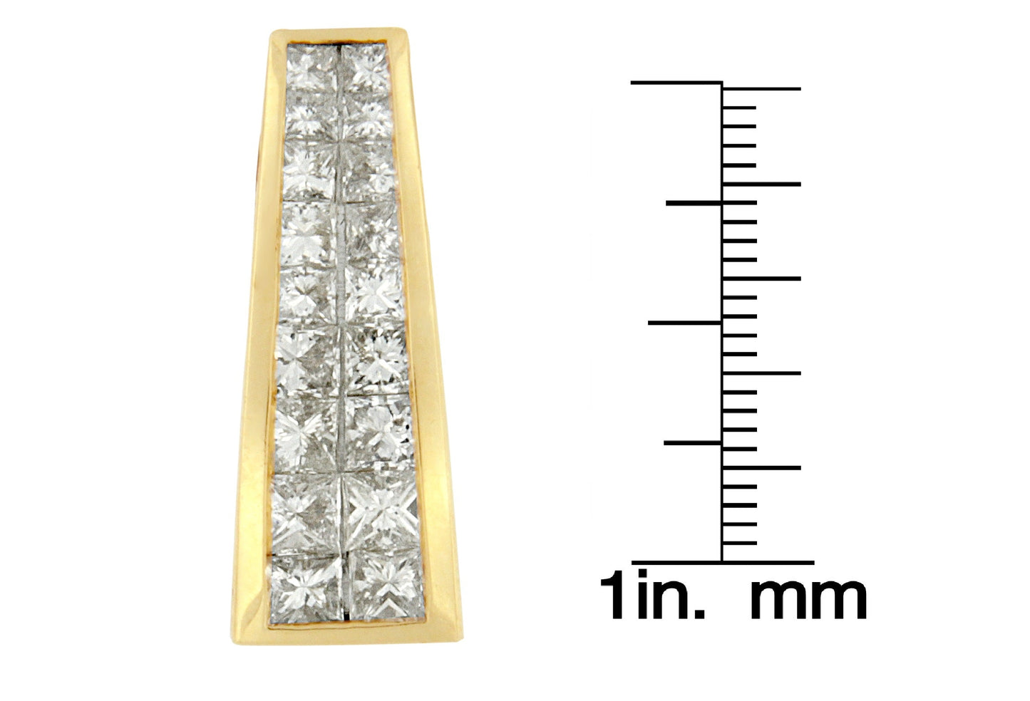 14K Yellow Gold 1 1/2 cttw Princess Cut Diamond Greek Column Pendant Necklace (G-H, VS1-VS2)-4