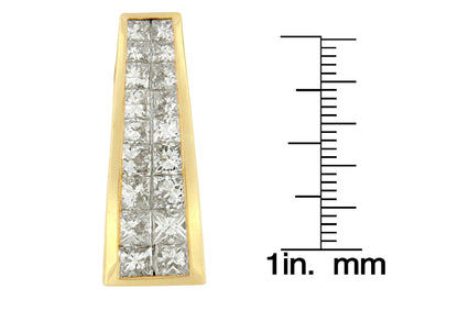 14K Yellow Gold 1 1/2 cttw Princess Cut Diamond Greek Column Pendant Necklace (G-H, VS1-VS2)-4