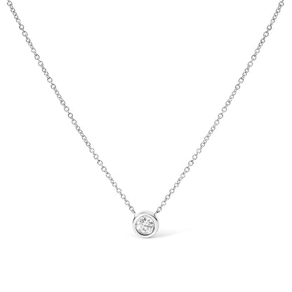 14K Gold Lab Grown Diamond Modern Bezel-Set Solitaire 16"-18" Pendant Necklace (F-G Color, VS2-SI1 Clarity)-2