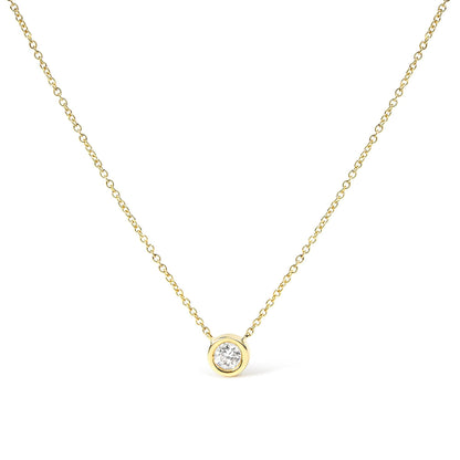 14K Gold Lab Grown Diamond Modern Bezel-Set Solitaire 16"-18" Pendant Necklace (F-G Color, VS2-SI1 Clarity)-0