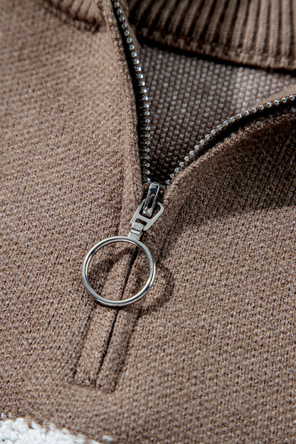 Eleanor Half Zipper Stand Sweater-4