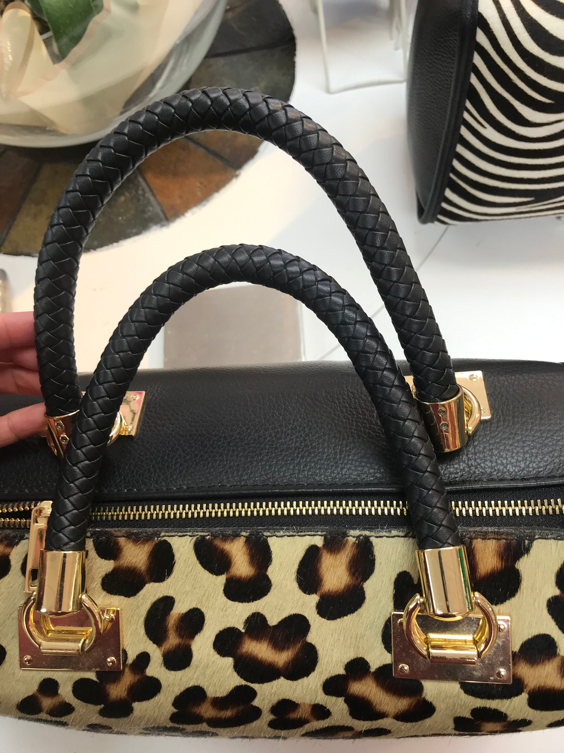 Animal Print Italian Leather Handbag-2