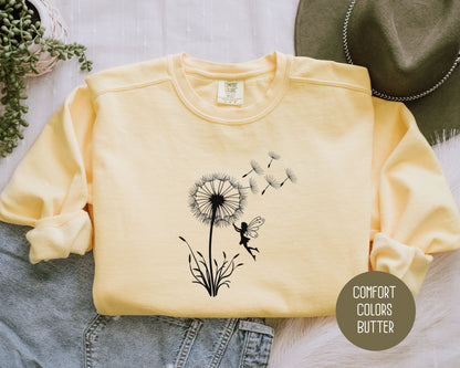 Dandelion Fairy Comfort Colors Sweatshirt-1