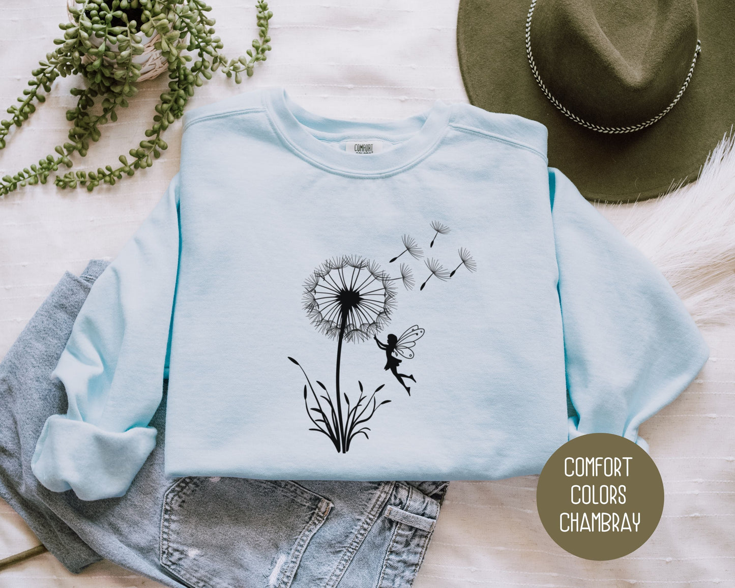 Dandelion Fairy Comfort Colors Sweatshirt-2