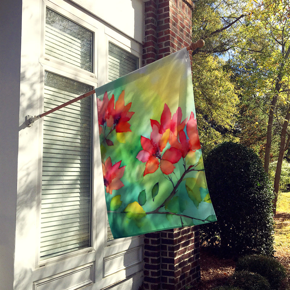 Missouri Hawthorns in Watercolor House Flag-1