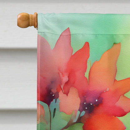 Missouri Hawthorns in Watercolor House Flag-2