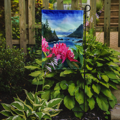 Washington Coast Rhododendrons in Watercolor Garden Flag-1