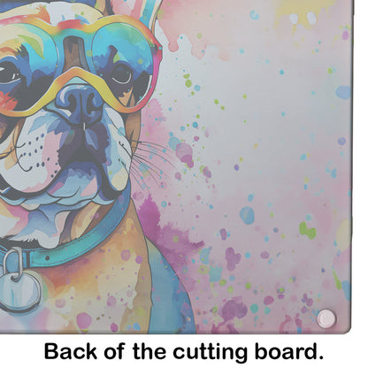 French Bulldog Hippie Dawg Glass Cutting Board-4
