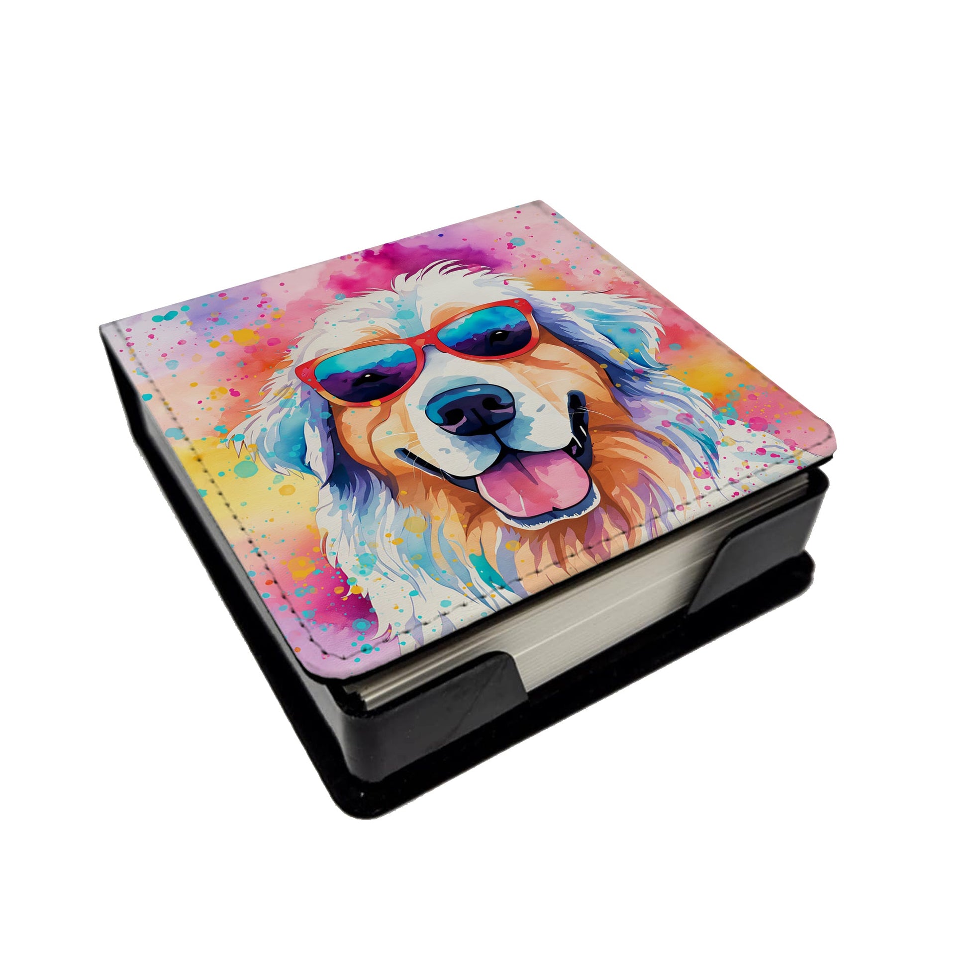 Great Pyrenees Hippie Dawg PU Leather Note Paper Holder-0