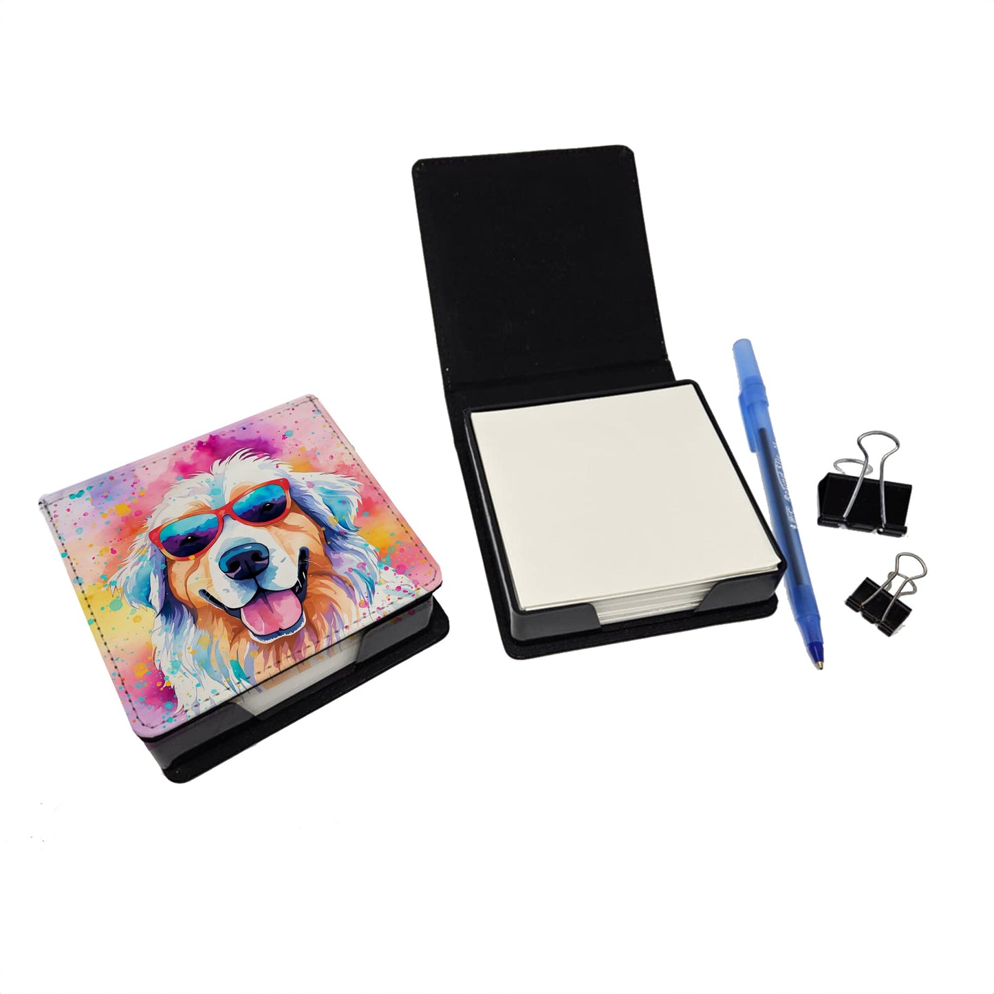 Great Pyrenees Hippie Dawg PU Leather Note Paper Holder-1