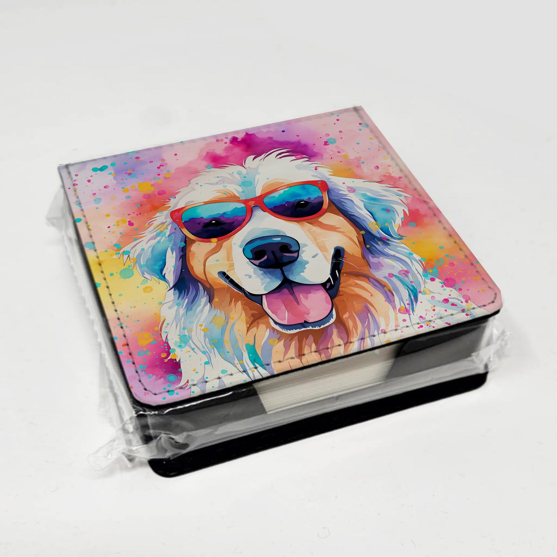 Great Pyrenees Hippie Dawg PU Leather Note Paper Holder-3