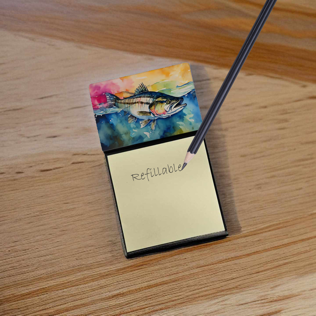 Striped Bass Sticky Note Holder-1