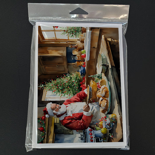 Cookies with Santa Claus Weihnachtsmann Greeting Cards Pack of 8