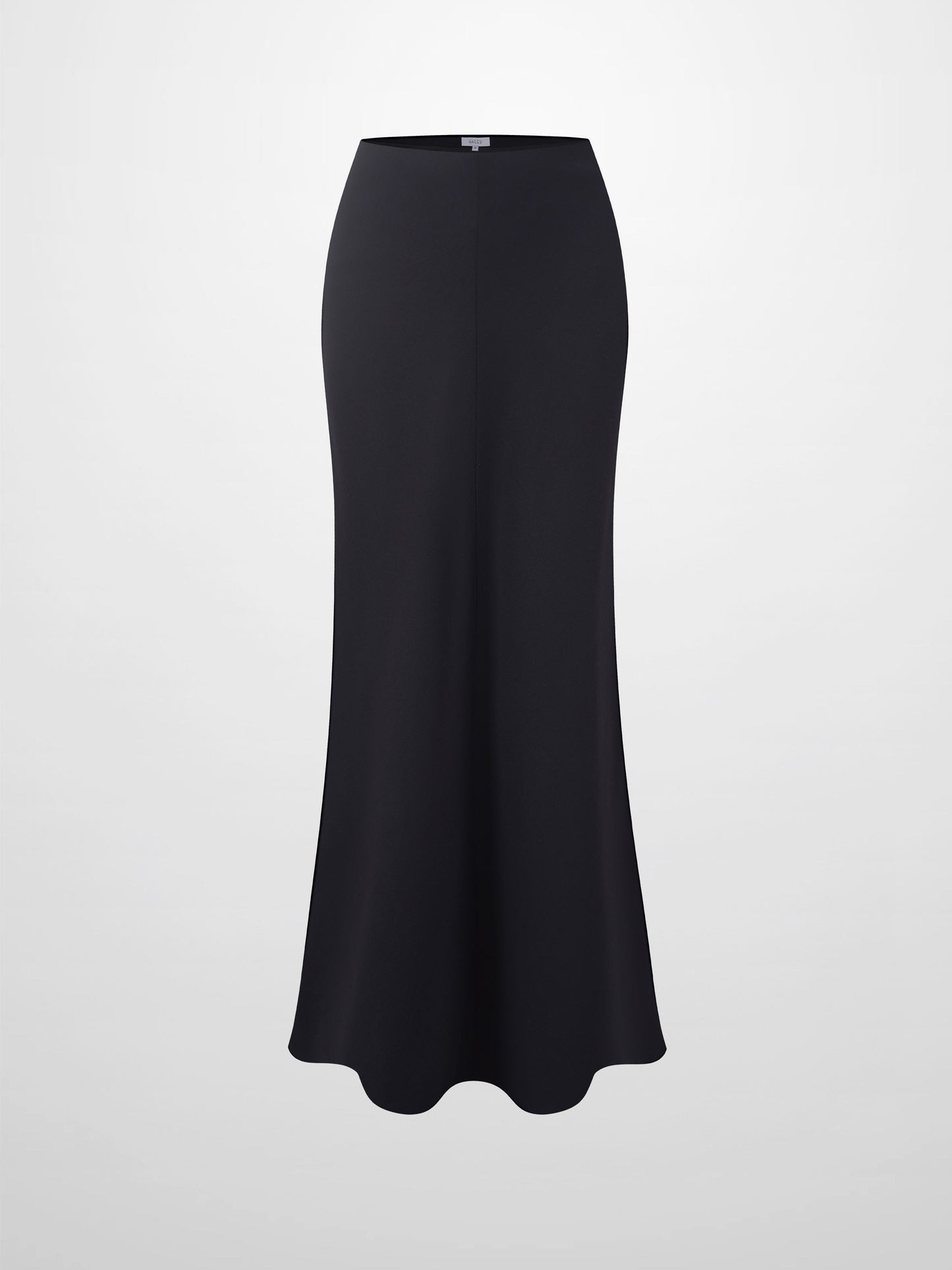 Basic A-Line Seamed Maxi Skirt-Black-1