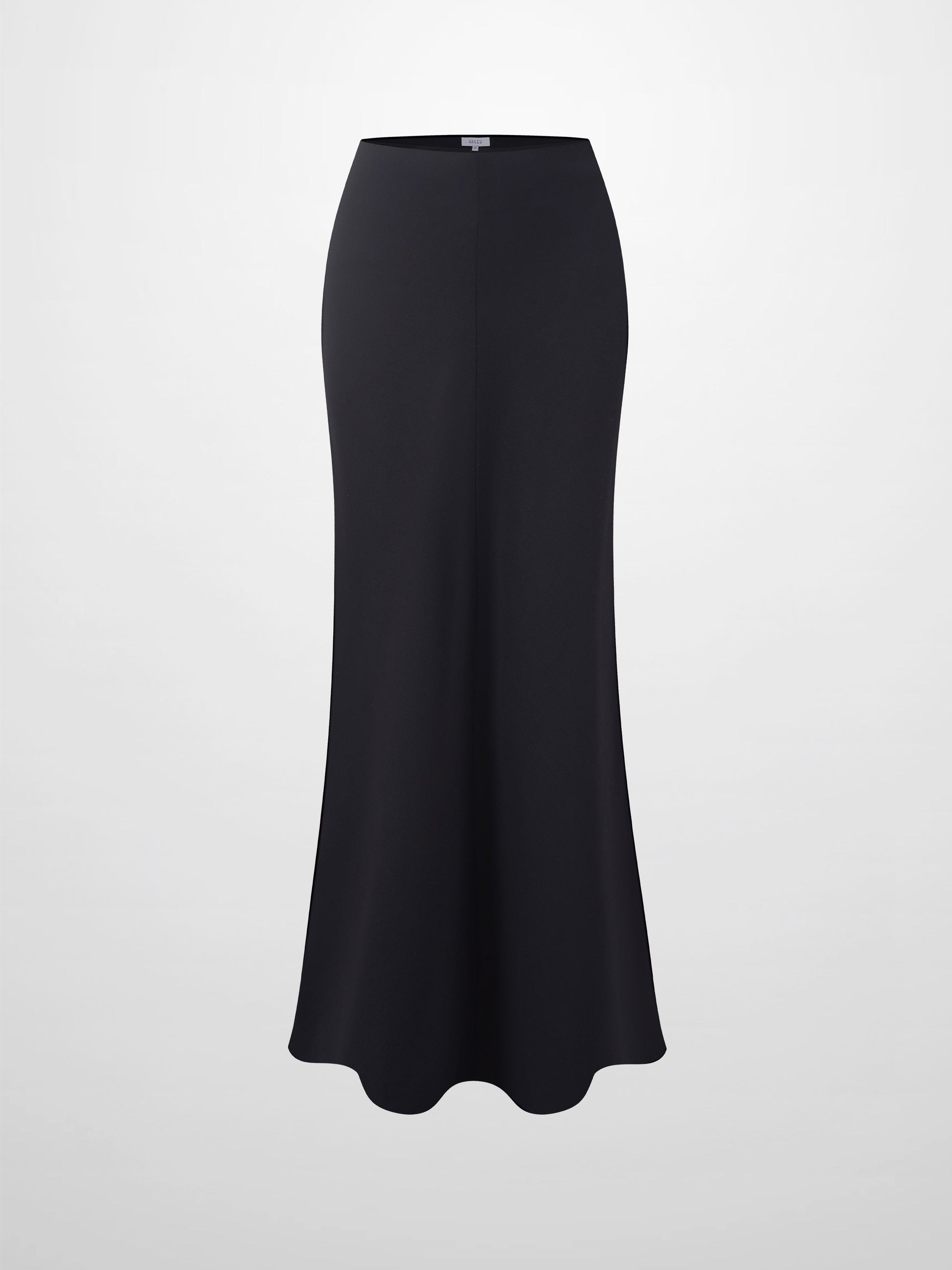 Basic A-Line Seamed Maxi Skirt-Black-1