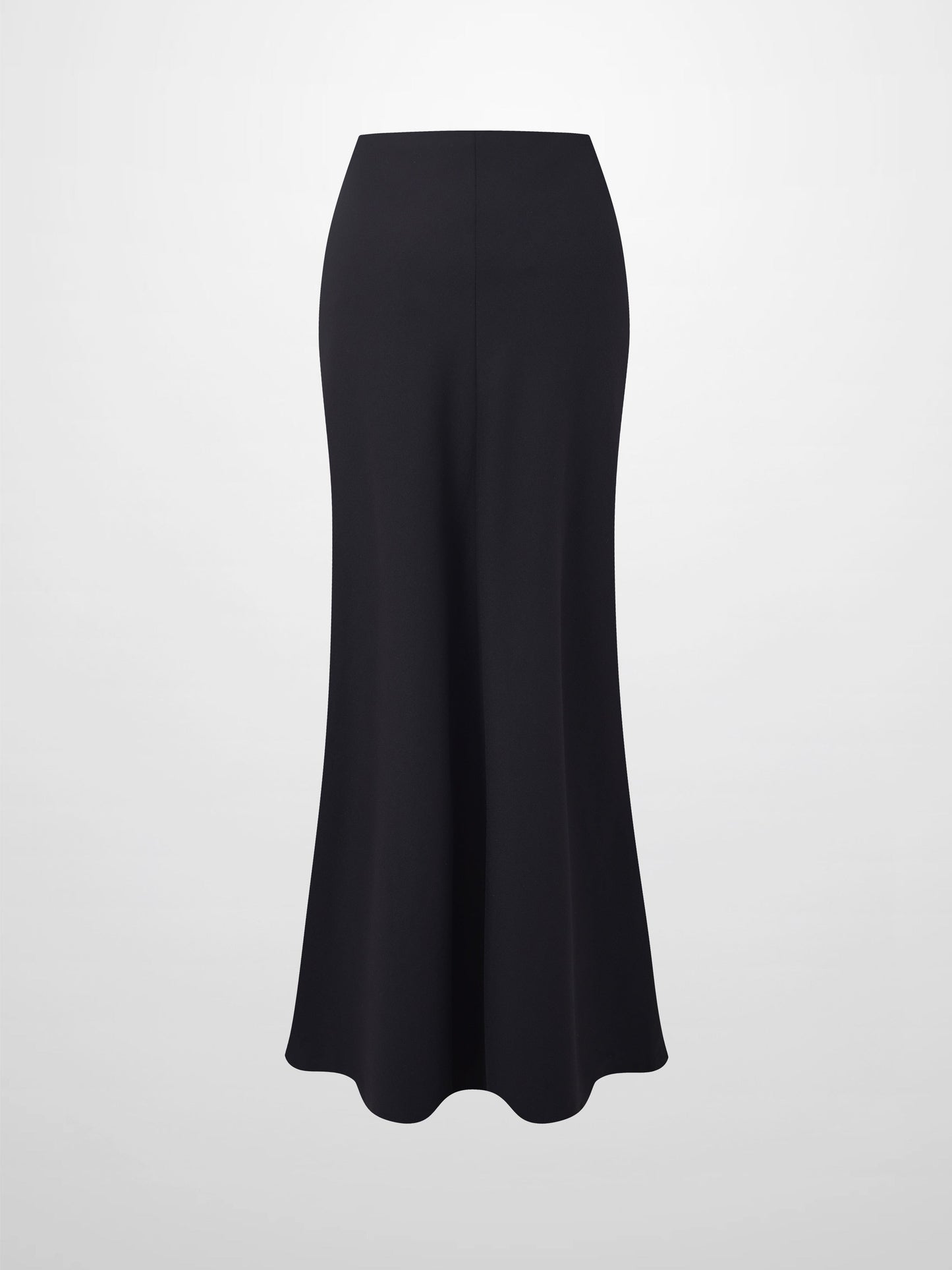 Basic A-Line Seamed Maxi Skirt-Black-2