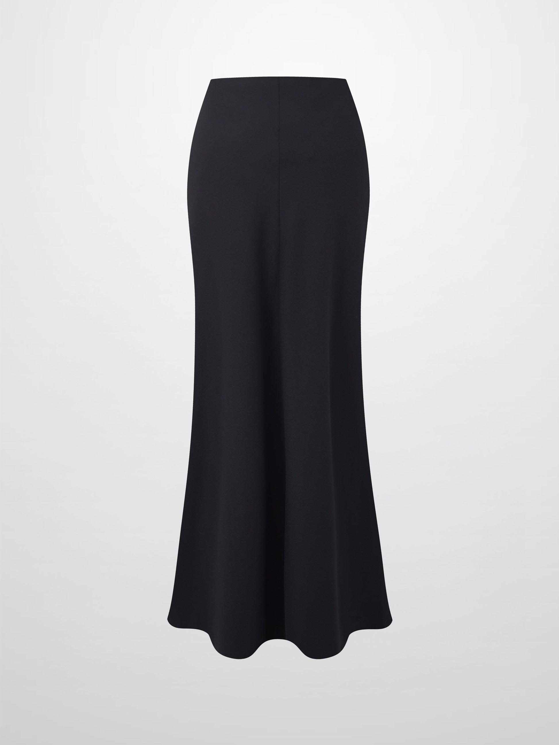 Basic A-Line Seamed Maxi Skirt-Black-2
