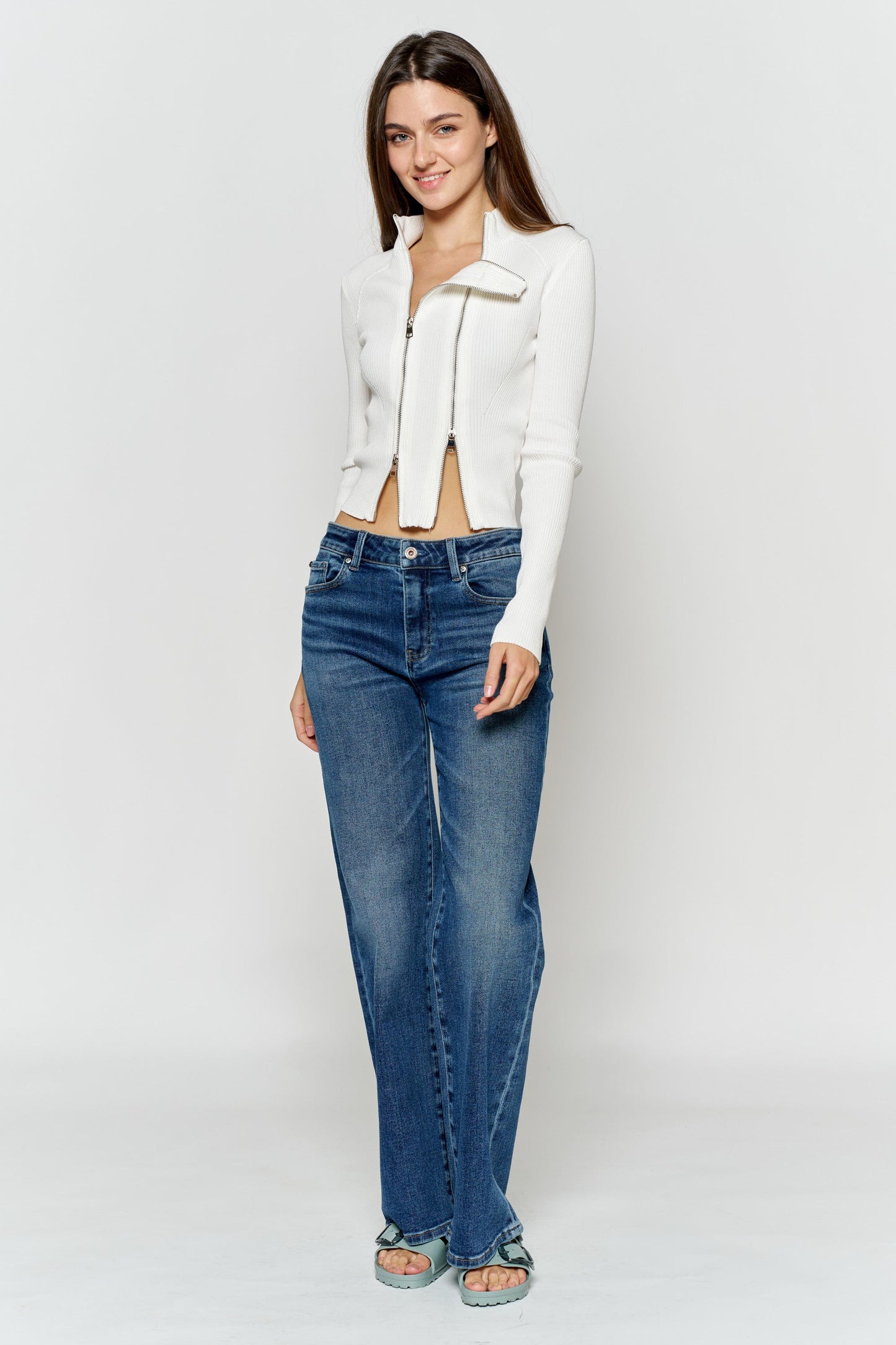High Rise Wide Leg Jeans-3