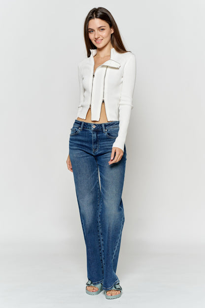 High Rise Wide Leg Jeans-3