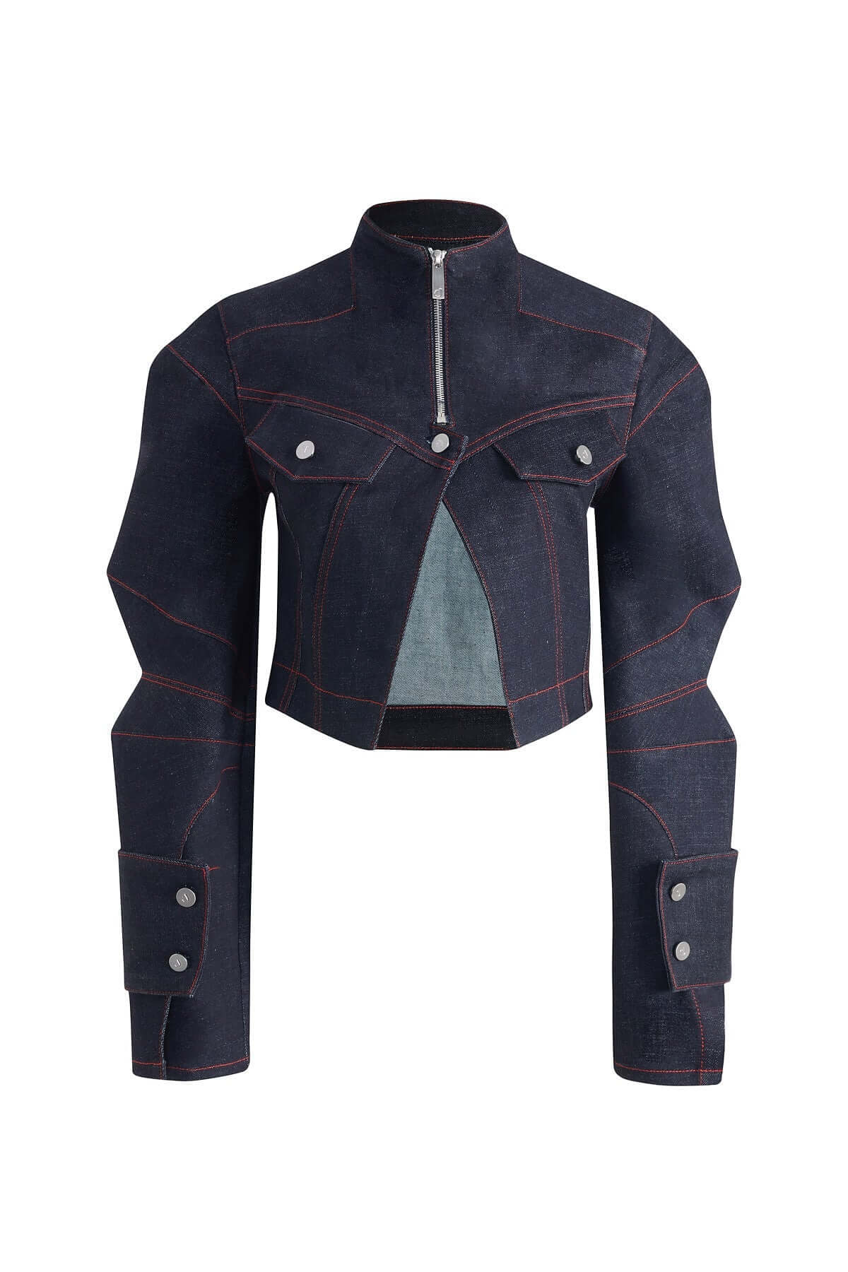JENDUE Davidson Cropped Denim Jacket - Women's Chic Style-1