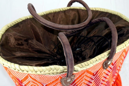 Artisan Red Orange Fringe Tote-4