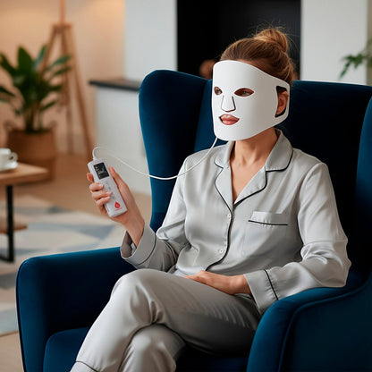 2-in-1 Red Light Therapy System: Facial LED Mask & Full-Body Panel
