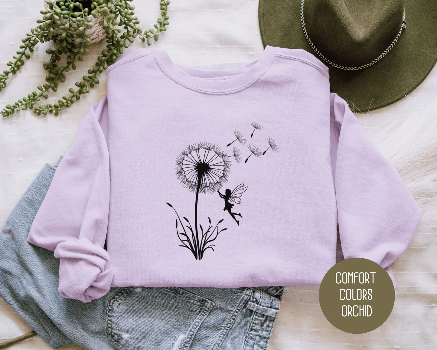 Dandelion Fairy Comfort Colors Sweatshirt-3