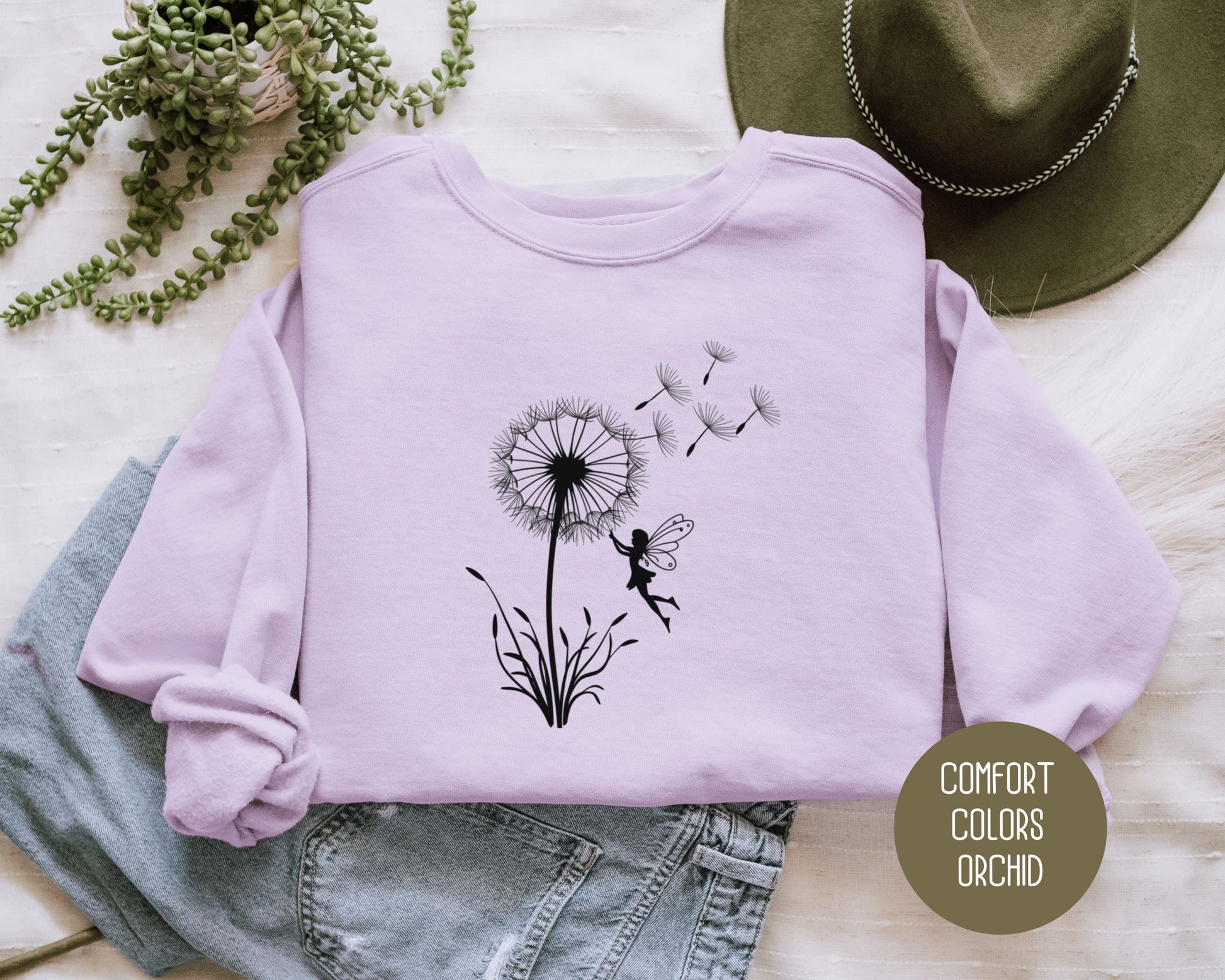 Dandelion Fairy Comfort Colors Sweatshirt-3