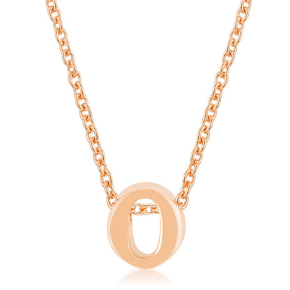 Rose Gold Finish Initial O Pendant-0