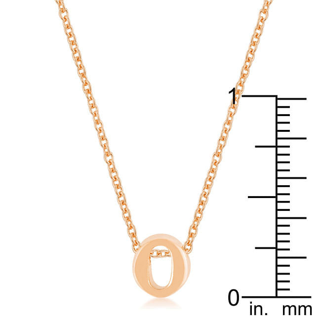 Rose Gold Finish Initial O Pendant-1